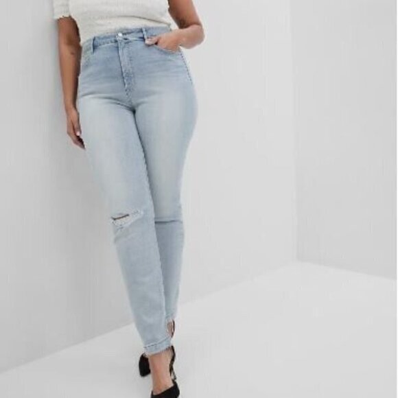 GAP High Rise Vintage Slim Distressed Jeans WHITE Size 8/29 SHORT - Picture 2 of 6